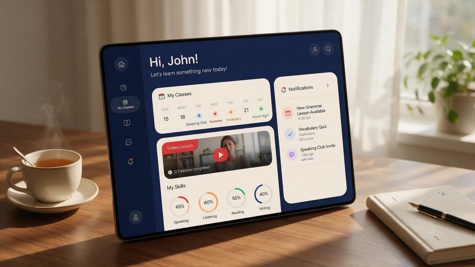 El aula virtual de Gurpil en un portátil