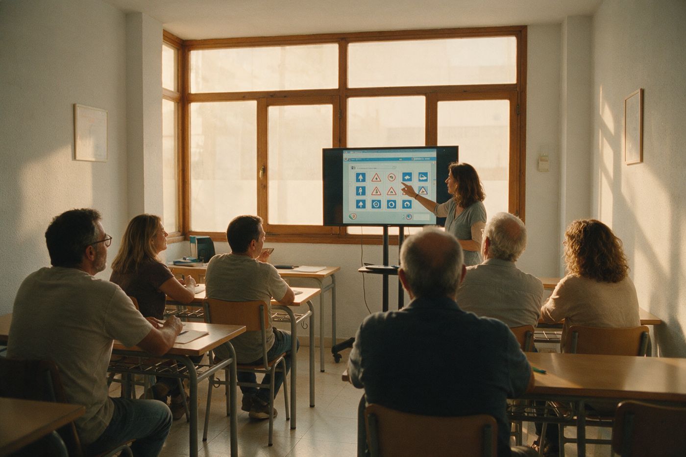 Clase de teórica en la sede de Santutxu